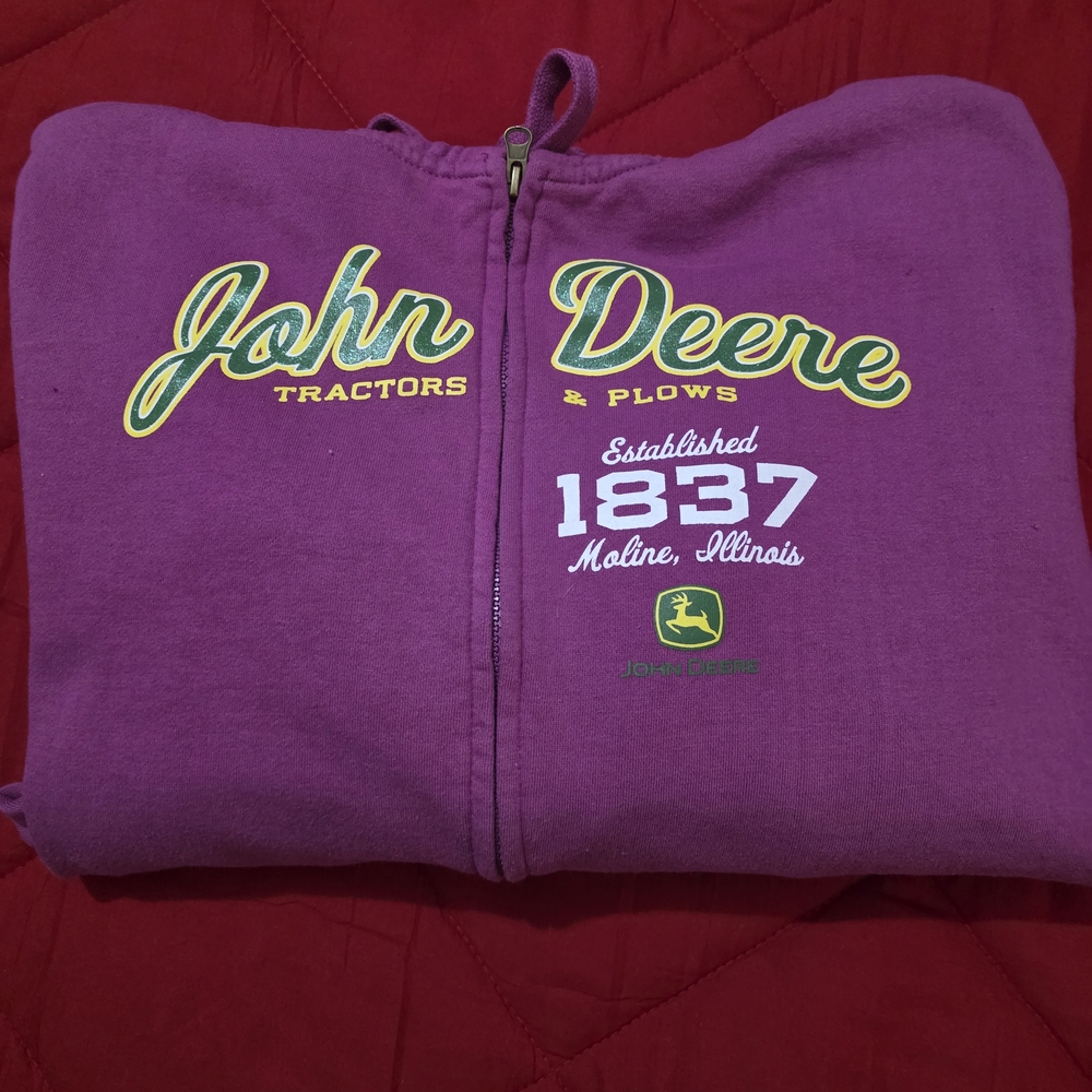 John Deere Purple Zip-Up with Green Logo - Picture 9 of 9